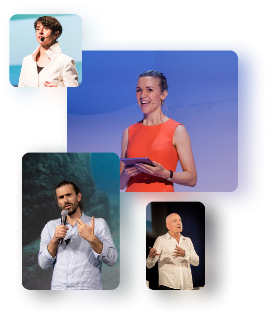 Différents speakers de l'agence Premium Communication lors de conférences