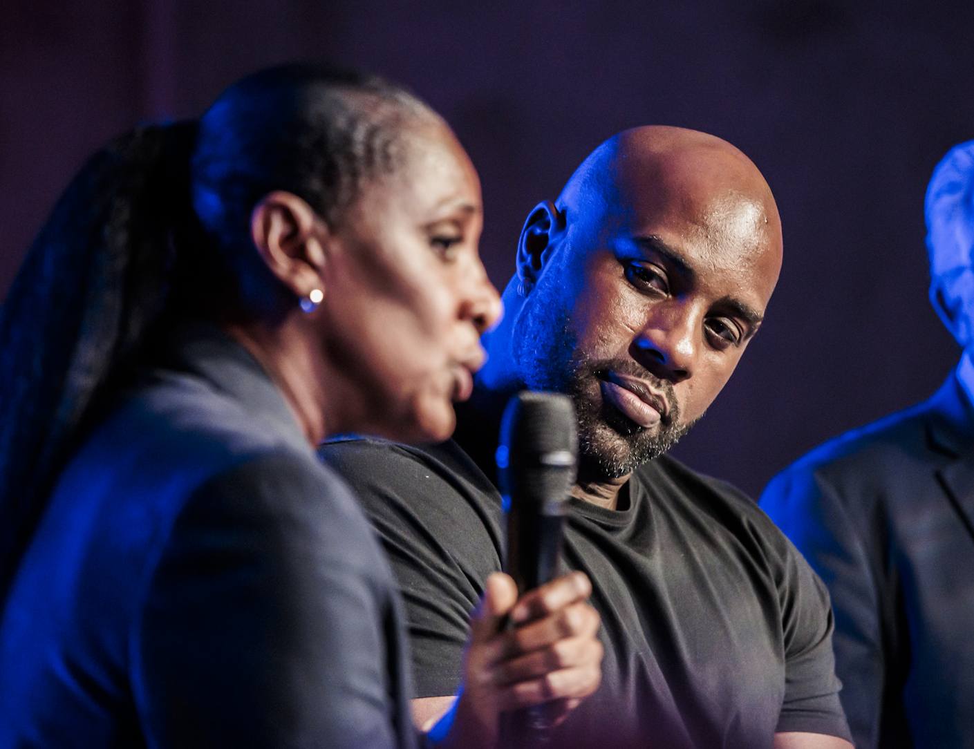 Conférence animé par les intervenants dépassement de soi Teddy Riner et Marie-José Perec